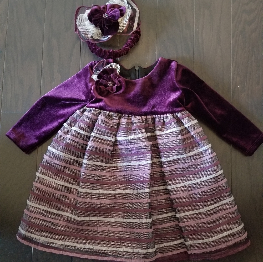 Isobella & Chloe 12M Purple Velvet Party Dress
